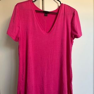 LAST CHANCE Halogen Hot Pink Modal V Neck T Shirt